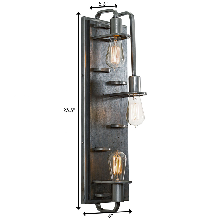 Lofty 268W03SL 3-Light Wall Sconce - Steel