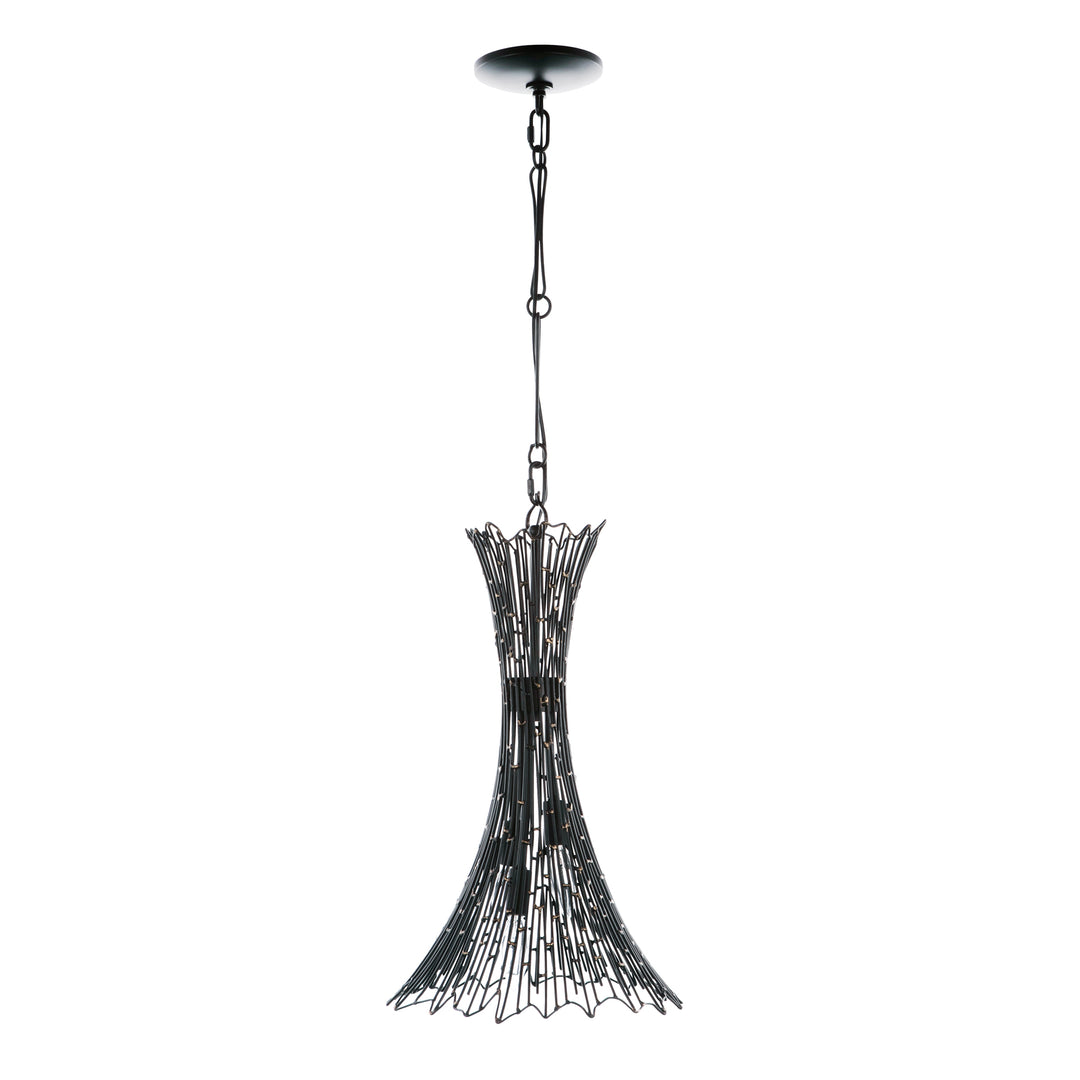 Rikki 320F03CBAG 3-Light Foyer Pendant Light - Carbon/Aged Gold