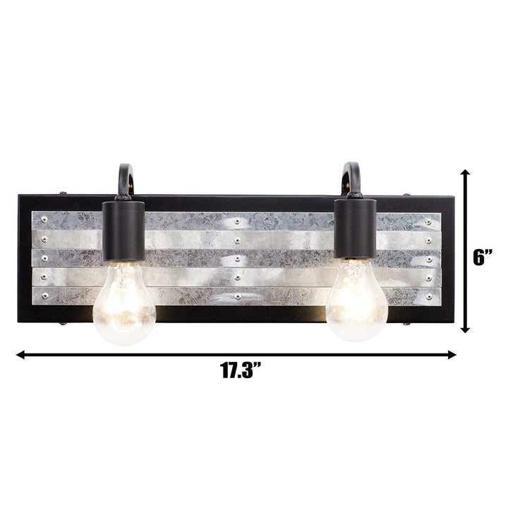 Abbey Rose 336B02BL 2-Light Vanity Light - Black/Galvanized