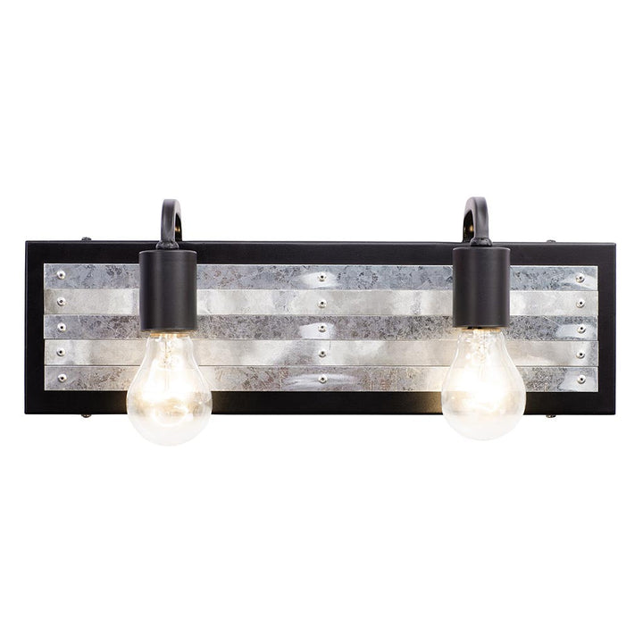 Abbey Rose 336B02BL 2-Light Vanity Light - Black/Galvanized