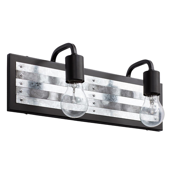 Abbey Rose 336B02BL 2-Light Vanity Light - Black/Galvanized