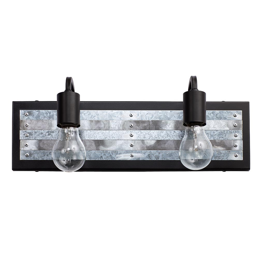 Abbey Rose 336B02BL 2-Light Vanity Light - Black/Galvanized