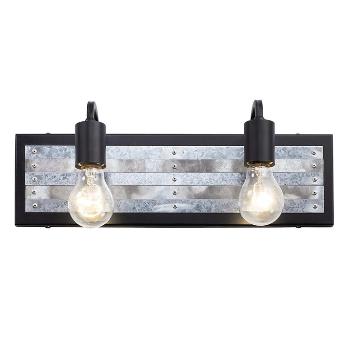 Abbey Rose 336B02BL 2-Light Vanity Light - Black/Galvanized