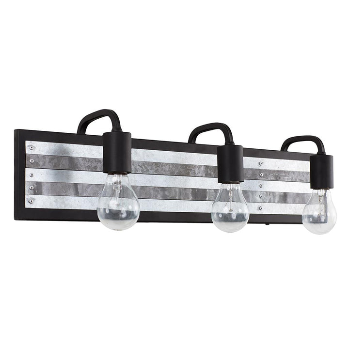 Abbey Rose 336B03BL 3-Light Vanity Light - Black/Galvanized