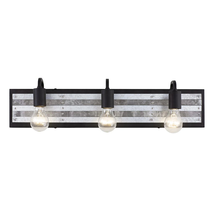 Abbey Rose 336B03BL 3-Light Vanity Light - Black/Galvanized