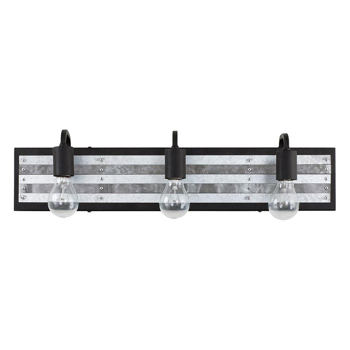 Abbey Rose 336B03BL 3-Light Vanity Light - Black/Galvanized