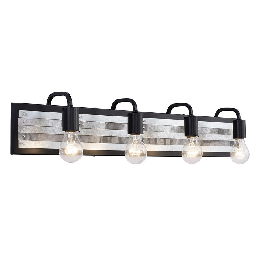 Abbey Rose 336B04BL 4-Light Vanity Light - Black/Galvanized