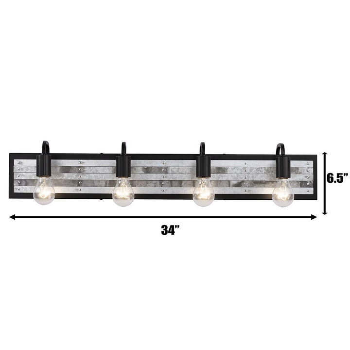 Abbey Rose 336B04BL 4-Light Vanity Light - Black/Galvanized