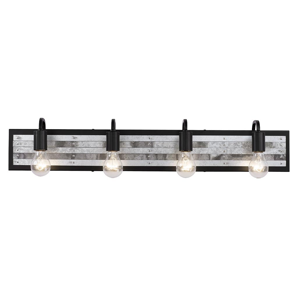 Abbey Rose 336B04BL 4-Light Vanity Light - Black/Galvanized