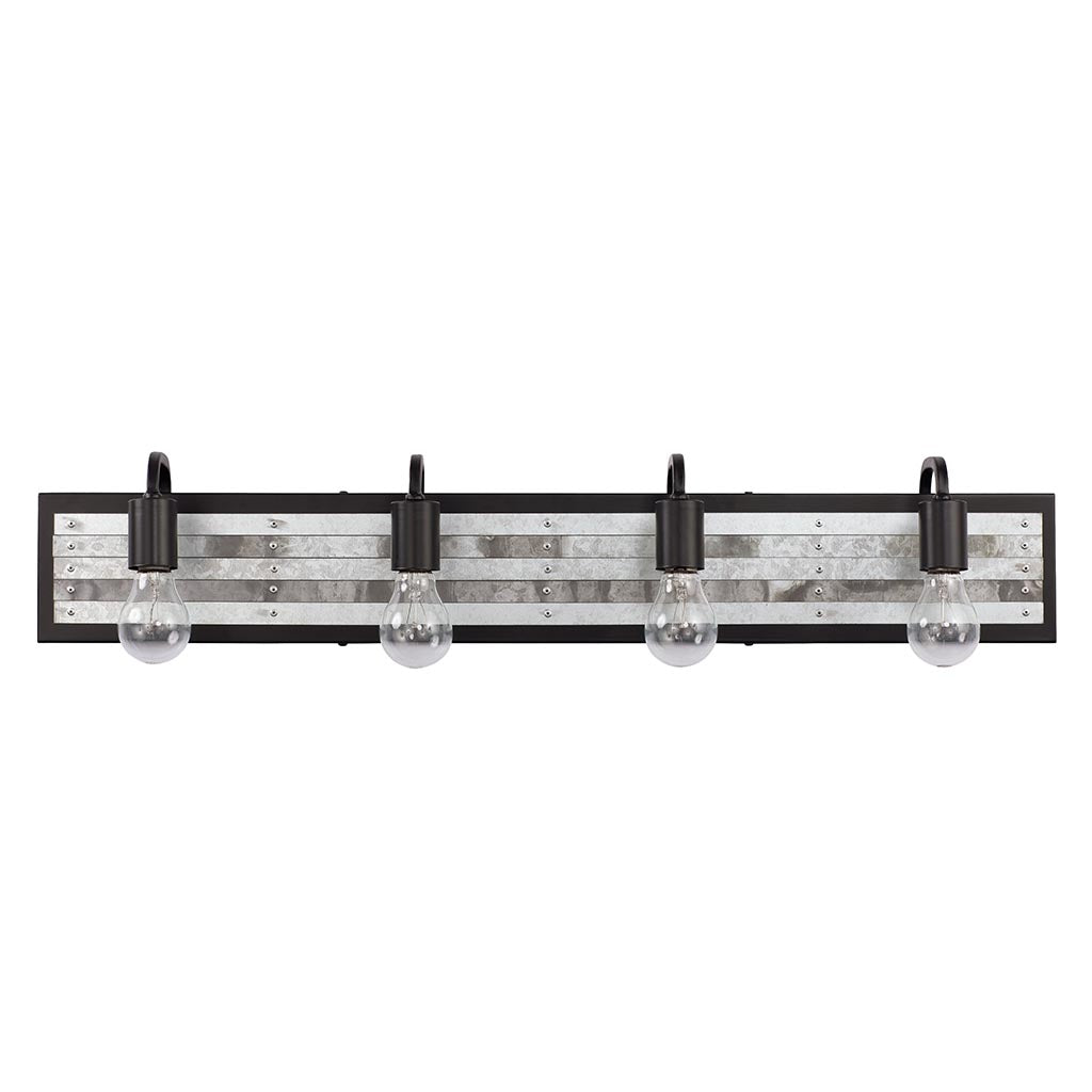 Abbey Rose 336B04BL 4-Light Vanity Light - Black/Galvanized