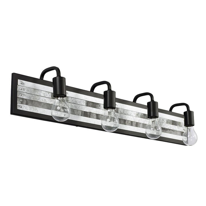 Abbey Rose 336B04BL 4-Light Vanity Light - Black/Galvanized