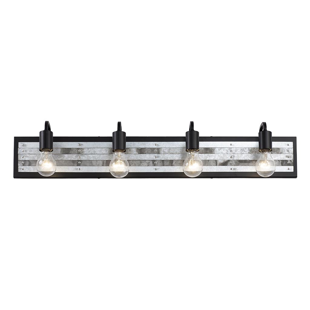 Abbey Rose 336B04BL 4-Light Vanity Light - Black/Galvanized