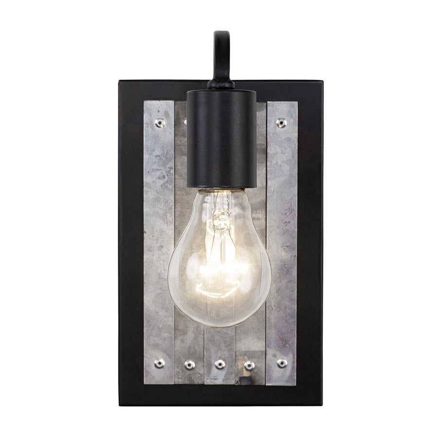 Abbey Rose 336W01BL 1-Light Wall Sconce - Black/Galvanized