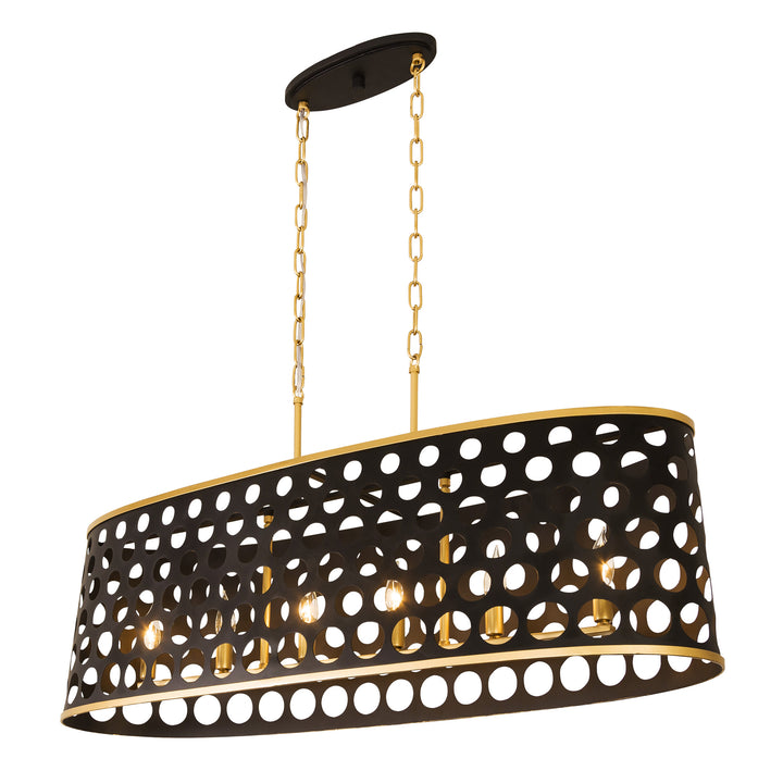 Bailey 346N06MBFG 6-Light Pendant Light - Matte Black/French Gold