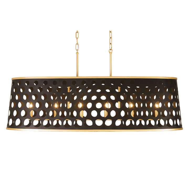 Bailey 346N06MBFG 6-Light Pendant Light - Matte Black/French Gold