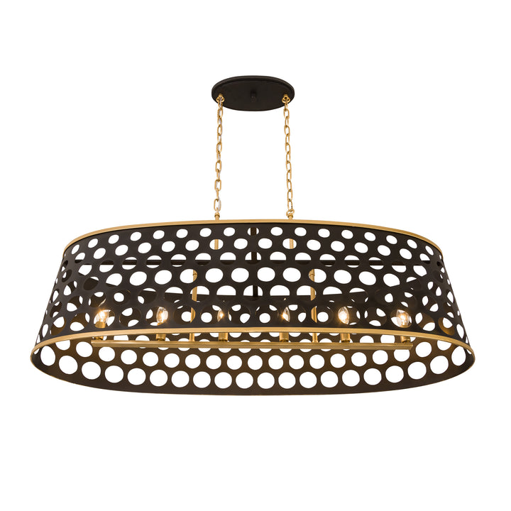 Bailey 346N06MBFG 6-Light Pendant Light - Matte Black/French Gold