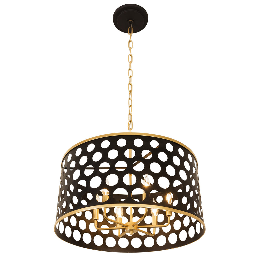 Bailey 346P06MBFG 6-Light Pendant Light - Matte Black/French Gold