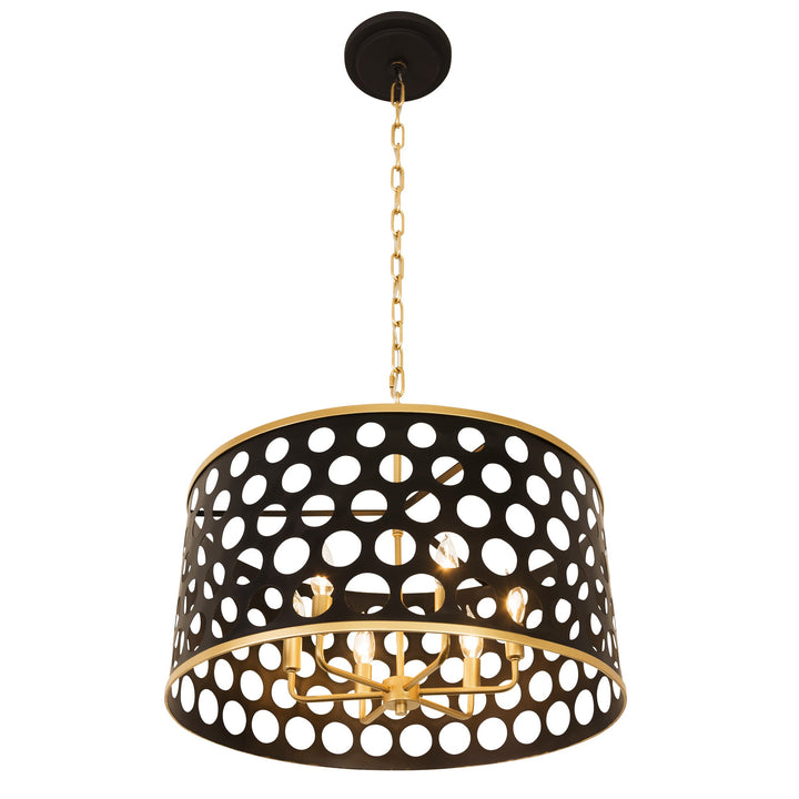 Bailey 346P06MBFG 6-Light Pendant Light - Matte Black/French Gold