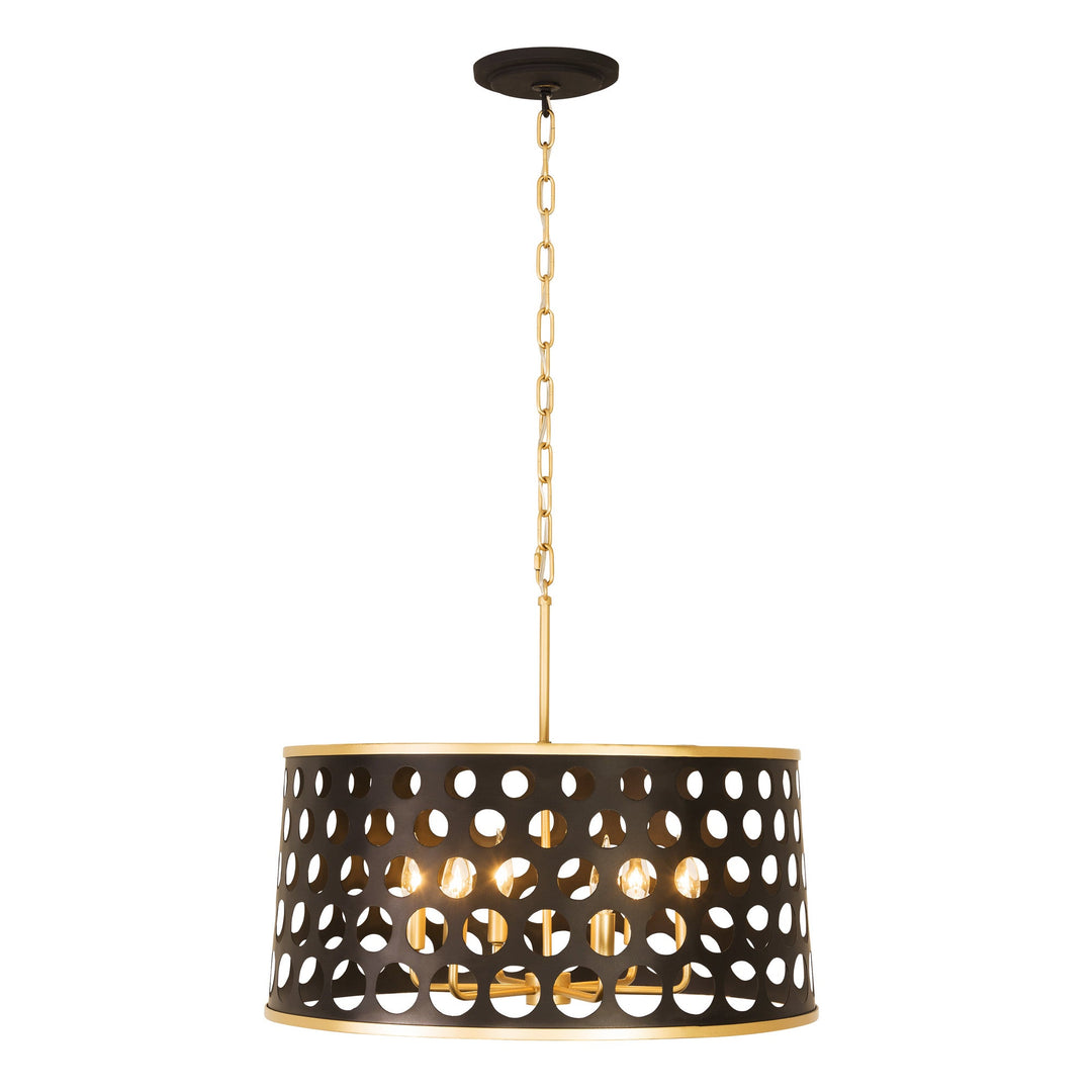 Bailey 346P06MBFG 6-Light Pendant Light - Matte Black/French Gold