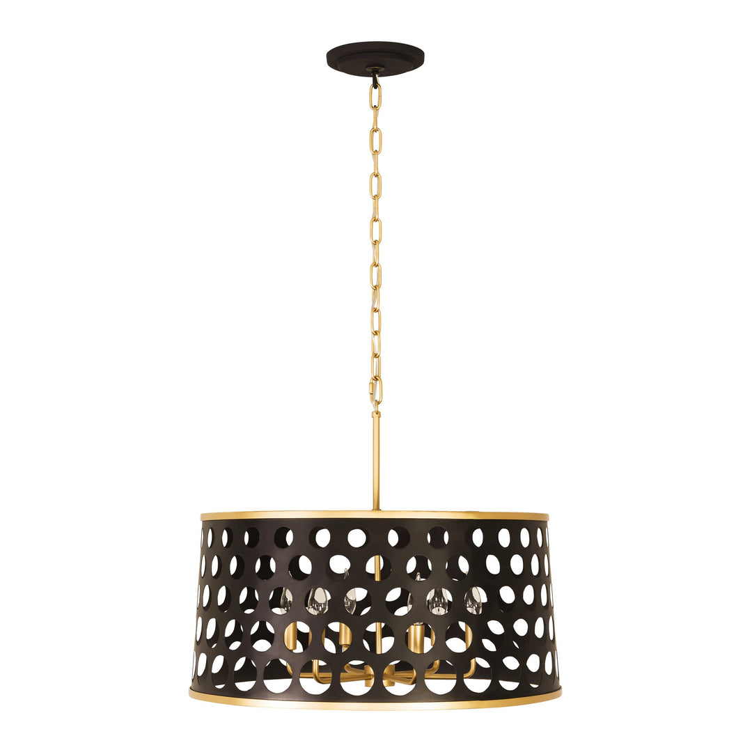 Bailey 346P06MBFG 6-Light Pendant Light - Matte Black/French Gold