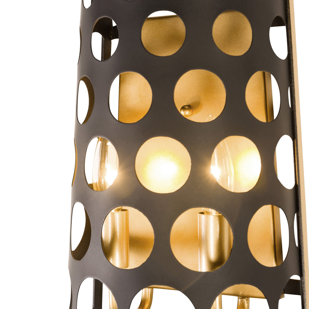 Bailey 346W02MBFG 2-Light Wall Sconce - Matte Black/French Gold