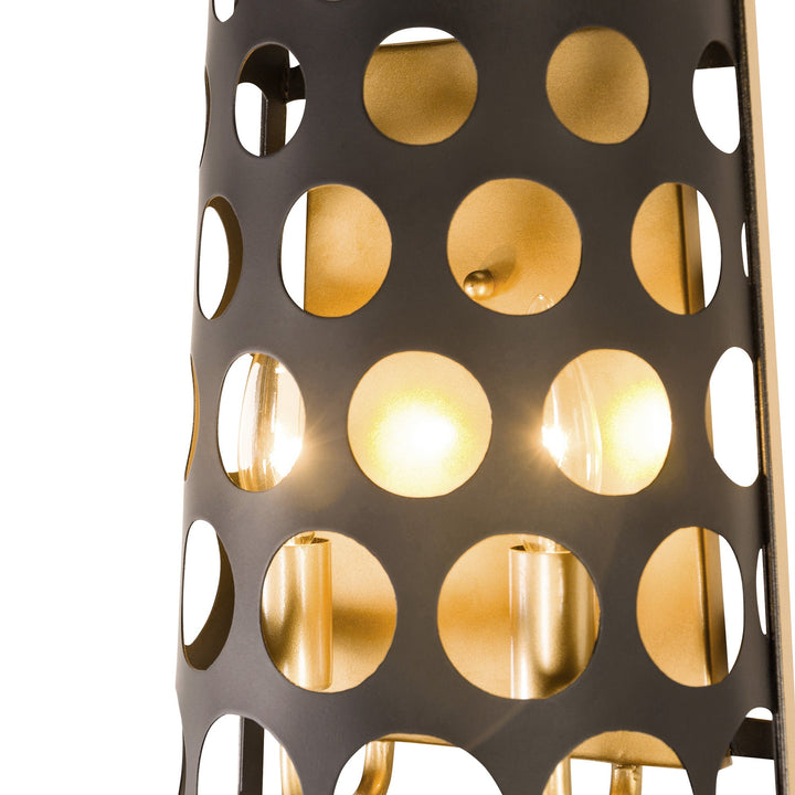 Bailey 346W02MBFG 2-Light Wall Sconce - Matte Black/French Gold