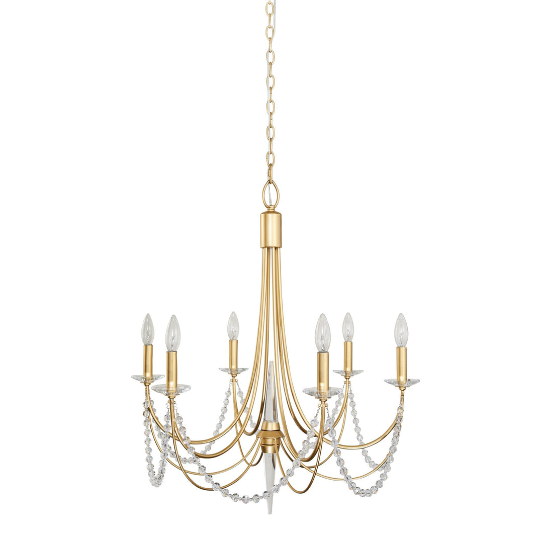 Brentwood 350C06FG 6-Lt Chandelier - French Gold