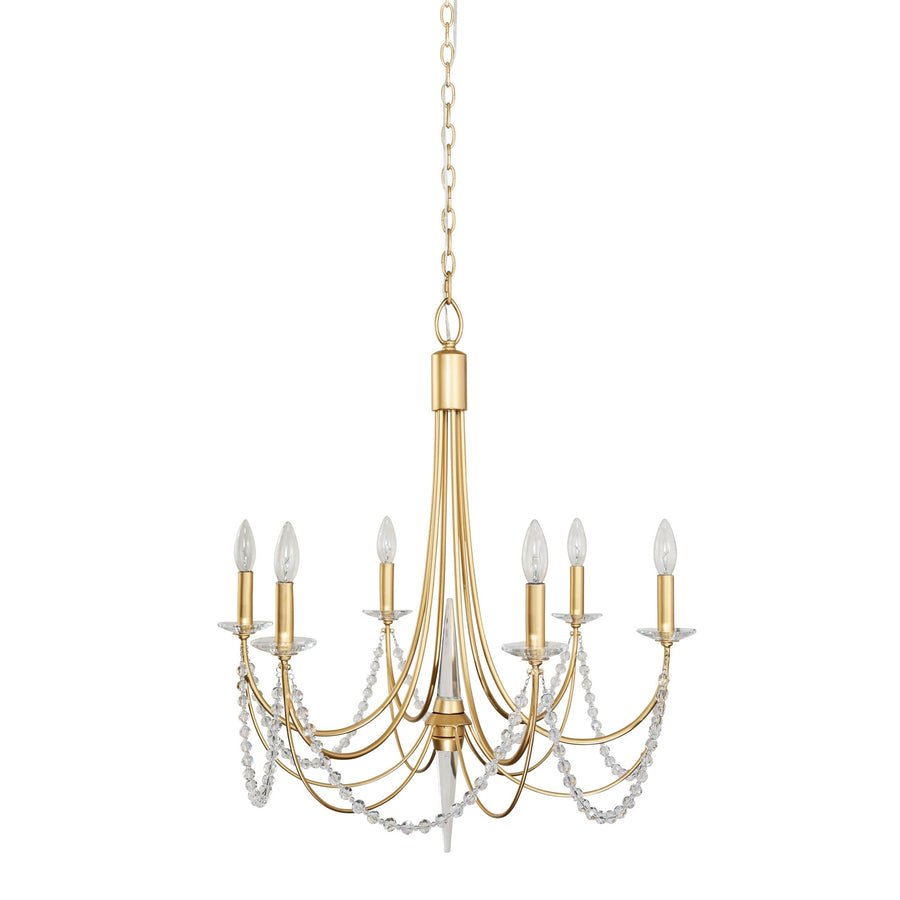 Brentwood 350C06FG 6-Lt Chandelier - French Gold