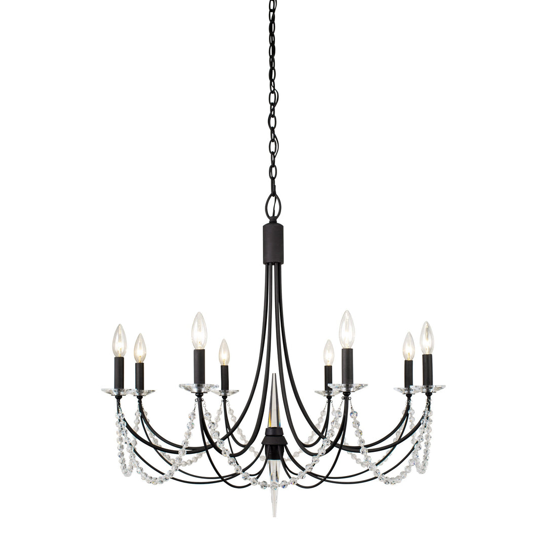 Brentwood 350C08CB 8-Lt Chandelier - Carbon Black