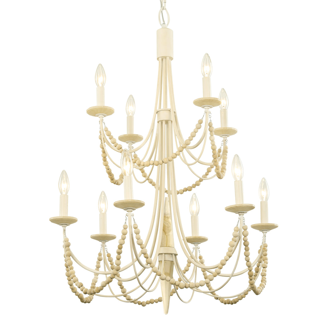 Brentwood 350C10CW 10-Light Chandelier - Country White