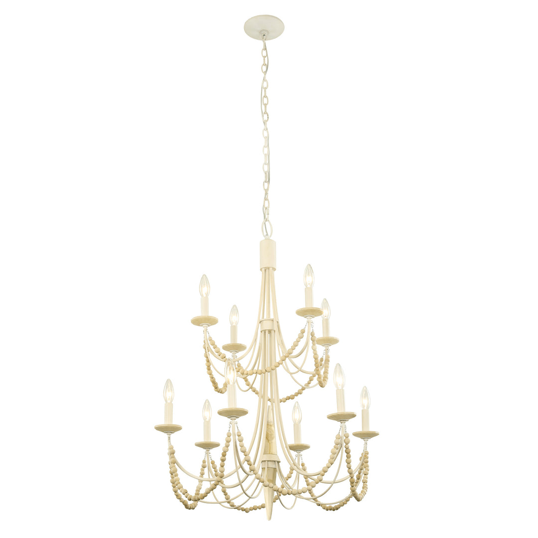 Brentwood 350C10CW 10-Light Chandelier - Country White