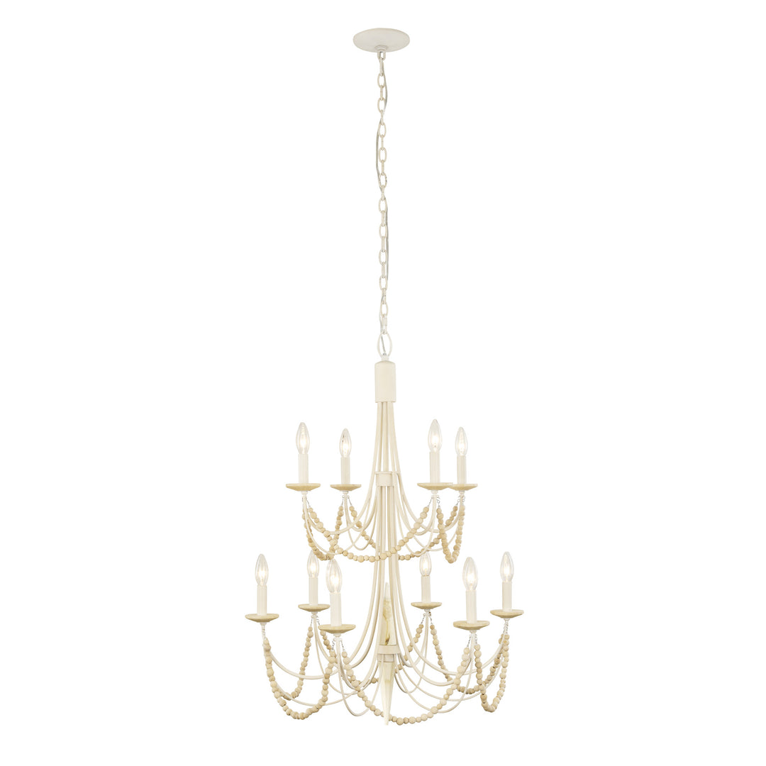 Brentwood 350C10CW 10-Light Chandelier - Country White