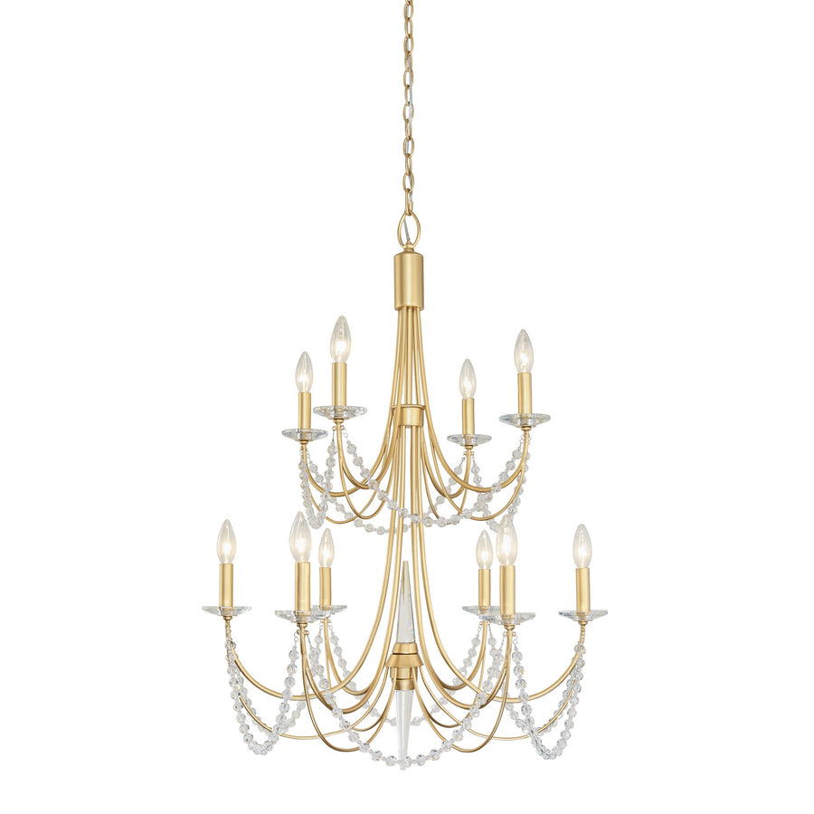 Brentwood 350C10FG 10-Lt 2-Tier Chandelier - French Gold