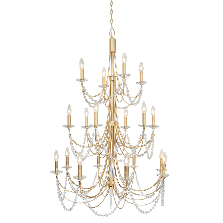 Brentwood 350C18FG 18-Lt 3-Tier Chandelier - French Gold