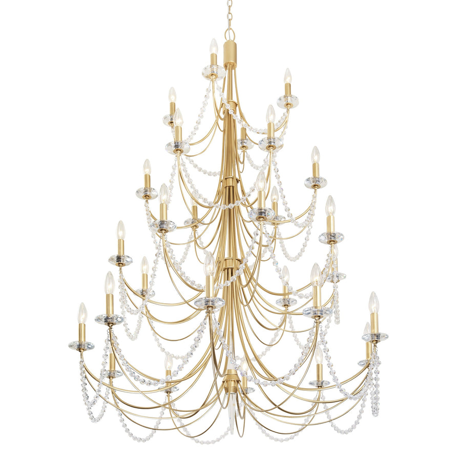 Brentwood 350C28FG 28-Lt 4-Tier Chandelier - French Gold