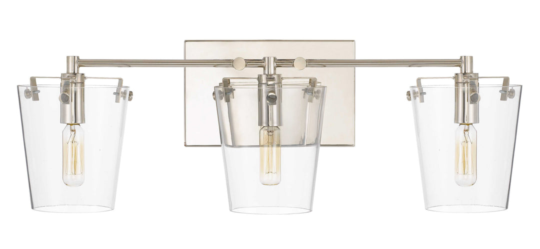 Arlo 351B03BLPN 3-Light Vanity Light - Black/Polished Nickel