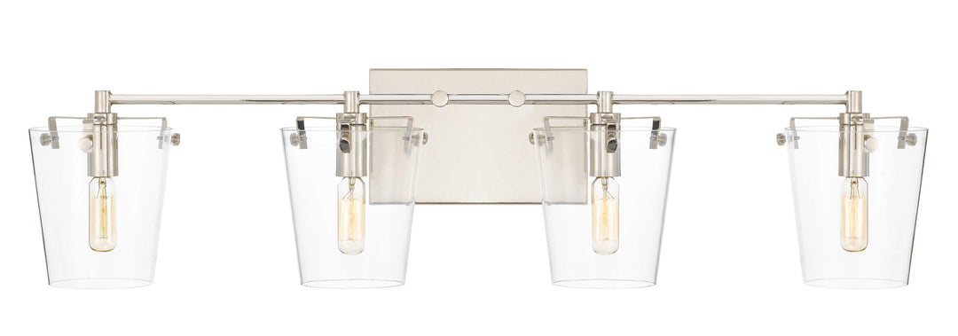 Arlo 351B04BLPN 4-Light Vanity Light - Black/Polished Nickel