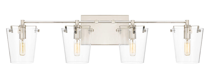 Arlo 351B04BLPN 4-Light Vanity Light - Black/Polished Nickel