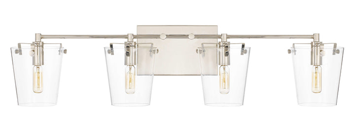 Arlo 351B04BLPN 4-Light Vanity Light - Black/Polished Nickel