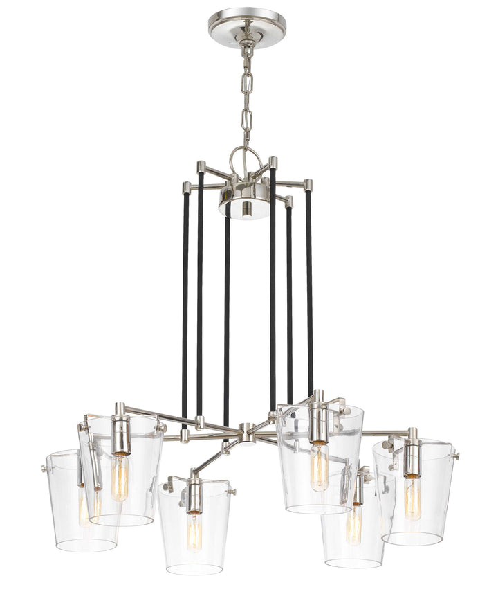 Arlo 351C06BLPN 6-Light Chandelier - Black/Polished Nickel