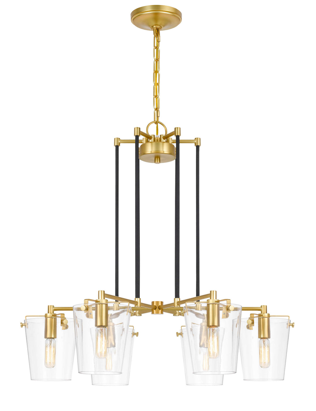 Arlo 351C06BLSB 6-Light Chandelier - Black/Satin Brass