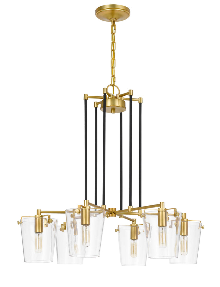 Arlo 351C06BLSB 6-Light Chandelier - Black/Satin Brass