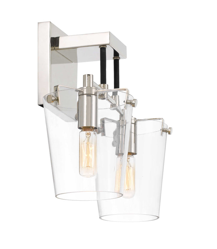 Arlo 351K02BLPN 2-Light Vanity Light - Black/Polished Nickel