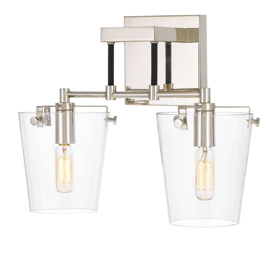 Arlo 351K02BLPN 2-Light Vanity Light - Black/Polished Nickel