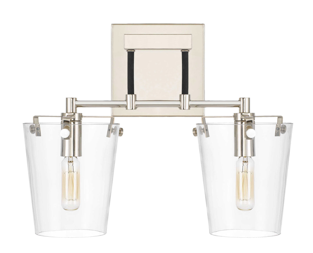 Arlo 351K02BLPN 2-Light Vanity Light - Black/Polished Nickel