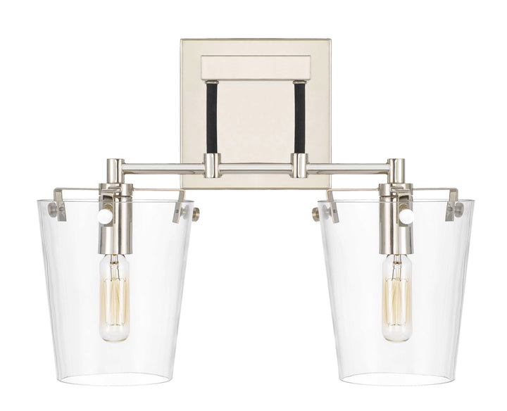 Arlo 351K02BLPN 2-Light Vanity Light - Black/Polished Nickel