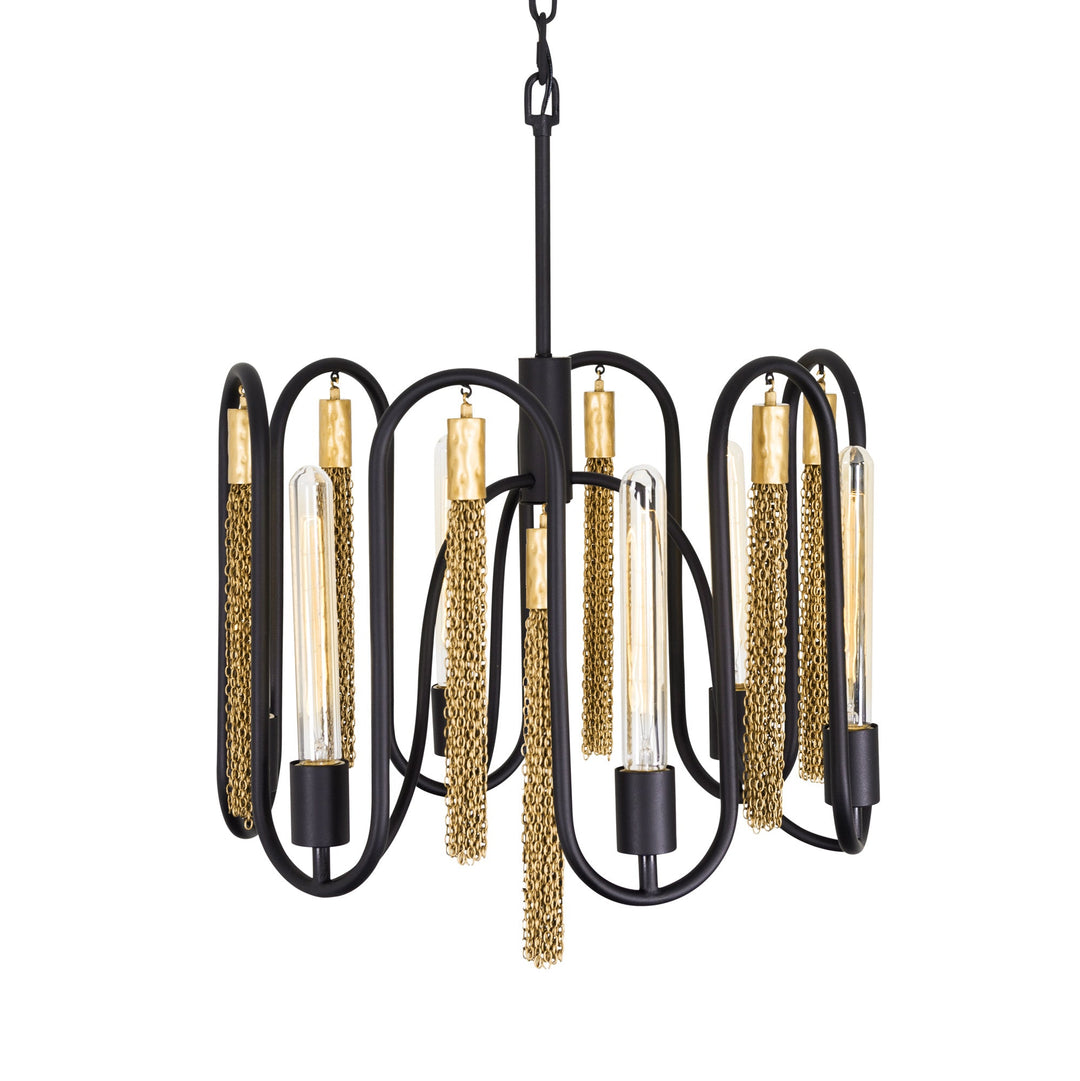 Darden 354P06MBAG 6-Lt Pendant - Matte Black/Antique Gold