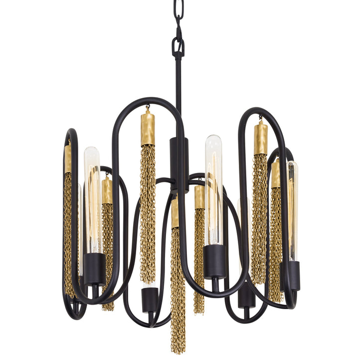 Darden 354P06MBAG 6-Lt Pendant - Matte Black/Antique Gold