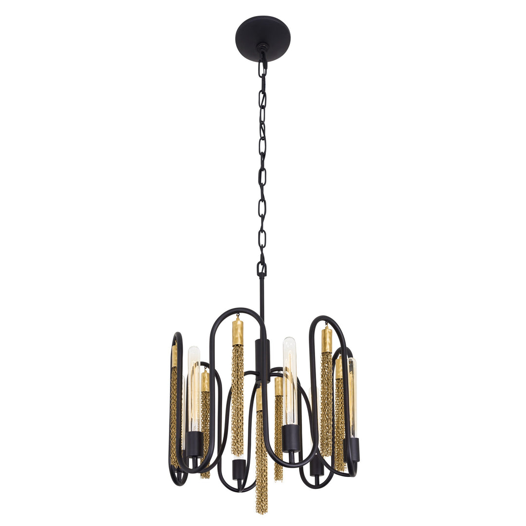 Darden 354P06MBAG 6-Lt Pendant - Matte Black/Antique Gold