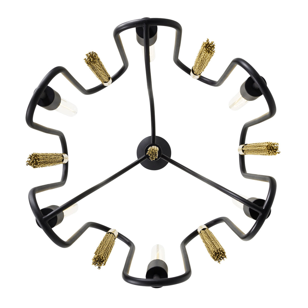 Darden 354P06MBAG 6-Lt Pendant - Matte Black/Antique Gold